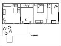 Bungalow am See in Basedow - Seedorf Grundriss